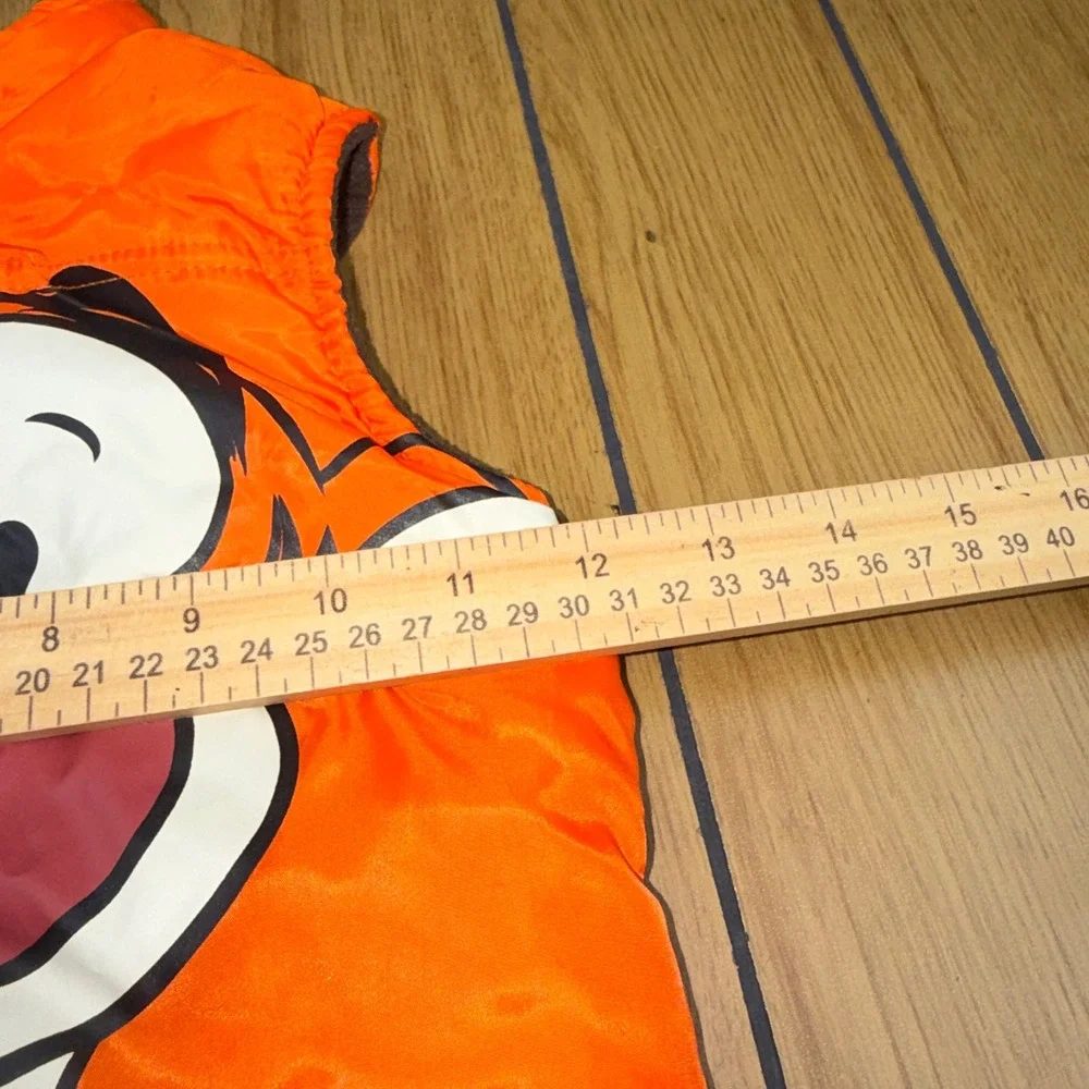 Disney Winnie the Pooh Tigger Orange Puffer Vest Zip‎ Up Fleece Lined 24M